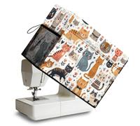 Peacoblue Sewing Machine Cover, Nordic Fun Cats Pattern Dust Cover