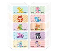 Peacoblue Shoes Stickers for Shoes Learning Left Right, Foreign Dragon Babies 100pcs(50 Pairs) Self-Adhesive Shoes Stickers Labels Decals to Help Put Shoes On