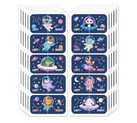 Peacoblue Shoes Stickers for Shoes Learning Left Right, Space Animals 100pcs(50 Pairs) Self-Adhesive Shoes Stickers Labels Decals to Help Put Shoes On