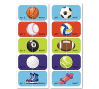 Peacoblue Sports Related Elements Shoe Stickers for Kids Left Right 100PCS