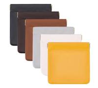 Peacoblue Squeeze Coin Purse for Women, 6Pcs PU Leather Mini Change Pouch