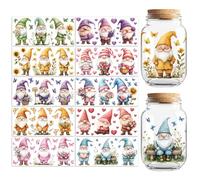 Peacoblue UV DTF Cup Transfer Wraps Stickers Flowers and Gnomes, 10 Sheets Waterproof Custom Vinyl 16oz Coffee Glass Cup Tumbler Bottle Mug Decals for Men Women