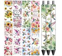 Peacoblue UV DTF Pen & Bookmark Transfer Stickers - 48pcs West Cowboy Waterproof Decals for Pens, Acrylic Bookmarks, Journals & DIY Stationery Gifts