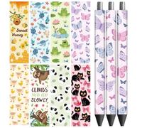 Peacoblue UV DTF Pen Wraps Transfer Sticker Decal Animal Collection Words - 48pcs Waterproof HD Print UV DTF Pen Adhesive Decals for Personalized DIY Pencil Pen Decorative Crafts Gifts Giving