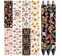 Peacoblue UV DTF Pen Wraps Transfer Sticker Mushrooms - 48pcs Waterproof HD Print UV DTF Pen Adhesive Decals for Personalized DIY Pencil Pen Decorative Crafts Gifts Giving for Mothers Day