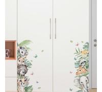 Peacoblue Wall Stickers Decal Decor Cute Jungle Animals Removable Peel and Stick, 2 Sheets 30cm×90cm Vinyl 3D Wall Murals for Living Sewing Room Nursery Bedroom Classroom Pediatric Clinic Playroom