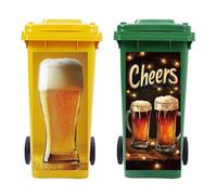 peacoblue Wheelie Bin Stickers 2 Sheets Beer Sticky Dustbin Stickers Decals, 15in x 32in Waterproof Self Adhesive Large Decal for Trash Cans Bins Driveway Garden Outdoor Indoor Decoration