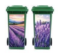 Peacoblue Wheelie Bin Stickers 2 Sheets Lavender Sticky Dustbin Stickers, 38x82cm Waterproof Self Adhesive Large Decal for Bins, Driveway, Garden, Outdoor, Indoor Decoration