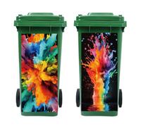 peacoblue Wheelie Bin Stickers 2 Sheets Watercolor Explosion Sticky Dustbin Stickers, 15in x 32in Waterproof Self Adhesive Large Decal for Bins, Driveway, Garden, Outdoor, Indoor Decoration