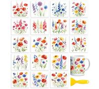 Peacoblue Wildflower Cluster Rub On Transfers for Craft, Transfer Sticker