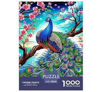 Peacock 1000 Piece Jigsaw Puzzle For Adults Family Challenge Toys Stress Relief Puzzle Exercise The Memory of The Brain for Family Decorations 38x26cm/1000pcs