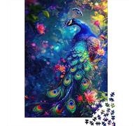 Peacock 1000 Piece Jigsaw Puzzle Paper for Adults Enchanted Garden Colorful Nature Relaxation Focus Family Home Gift 38x26cm/1000pcs