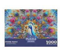 Peacock 1000-piece Jigsaw Puzzle with Poster -Fun at Home Activities, Birthday Present38x26cm/1000pcs