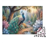 Peacock 1000 Piece Puzzle Forest Path for Relaxation First-Time Jigsaw Users Memory Improvement Small Gift Idea 70x50cm/1000pcs