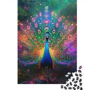 Peacock 1000 Piece Puzzles For Adults Creative Rectangular Puzzle Wooden Puzzle Puzzle Jigsaw for Friends Family 1000pcs (75x50cm)