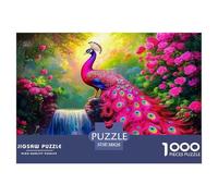 Peacock 1000 Pieces Jigsaw Puzzles with Paper Art Home Decors Adults Or Families Fit Fun Challenges 38x26cm/1000pcs