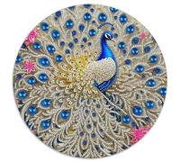 Peacock 1000 Pieces Jigsaws Stress Reliever Difficult Challenge for Adults & Kids Puzzle Creative Round Jigsaw Puzzles Home Decor Gifts (67.5x67.5cm)