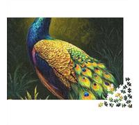 Peacock 1000 Pieces Puzzle ForAdults Kids Colorful Golden Peacock Decoration Puzzle Decompression Jigsaw for Men And Women Challenging Puzzles Jigsaw Puzzles for Adults 70x50cm/1000pcs