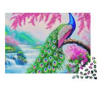 Peacock 1000 Pieces Puzzle ForAdults Kids Colorful Peacock Sakura Home Decoration Decompression Jigsaw for Men And Women Challenging Puzzles Jigsaw Puzzles for Adults 70x50cm/1000pcs