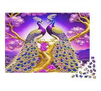 Peacock 1000 Pieces Recycled Board Jigsaw Puzzles Impossible Super Challenging Adults Teens 12+ Brain Teaser Twin Peacocks on Golden Tree Educational Puzzle 52x38cm/1000pcs