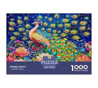 Peacock 1000pc Jigsaw Puzzle Ultra Difficult Stress Relief Puzzle Made in UK Missing Piece Guarantee 100% Recycled 70x50cm/1000pcs