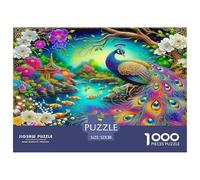 Peacock 1000pc Jigsaw Puzzle Ultra Difficult Stress Relief Puzzle Made in UK Missing Piece Guarantee 100% Recycled 52x38cm/1000pcs