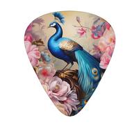 Peacock 12 Pack Guitar Plectrums With Storage Case, 0.46/0.71/0.96mm, Including Thin, Medium Thick Guitar Plectrums For Electric Guitars Bass Ukulele