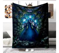 Peacock 130 x 150 cm Flannel Warm Soft Blanket Travel Camping Office Nap Blanket Boys Girls Bedroom Bedding Gifts (f, 100 x 140 cm)