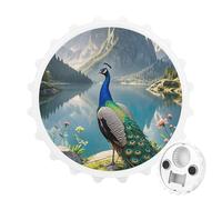 Peacock 2 in 1 Magnetic Bottle Opener and Fridge Magnets for Refrigerator, Kitchen, Bar, Beer Lover Gift, White Style