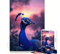 Peacock Aesthetic Sunset 1000 Piece Jigsaws for Adults Puzzle Focus Brain Toy Quiet Fun Tight Edge Santa Wish Item (38x52cm)