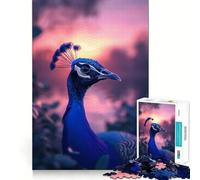 Peacock Aesthetic Sunset 1000 Piece Jigsaws for Adults Puzzle Focus Brain Toy Quiet Fun Tight Edge Santa Wish Item (38x52cm)