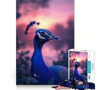 Peacock Aesthetic Sunset Adults Puzzles 1000 Piece Jigsaws Strengthen Recall Relaxing Fun Quality Edge Festival Gift (38x26cm)