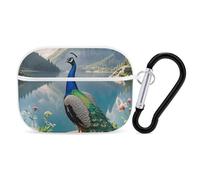 Peacock AirPod Pro Case, Anti Scratch Hard PC Cover with Keychain, AirPod Pro 2nd/1st Case Accessories for Women Men, White-Style
