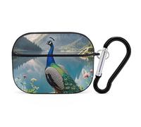 Peacock AirPod Pro Case, Anti Scratch Hard PC Cover with Keychain, AirPod Pro 2nd/1st Case Accessories for Women Men, Black-Style