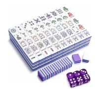 Peacock American Mahjong Set, 160 Bilingual Tiles Laser-painted patterns