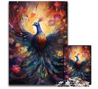 Peacock Among Flowers 1000 Pieces Puzzle Gifts Difficult Puzzles for Adults Challenging Brain Teaser for Teenagers Family Fun Interactive Game 1000 PCS(38x26cm)