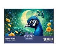 Peacock Among The Flowers Jigsaw Puzzles for Adults Animal Puzzle Game 1000 Jigsaws Educational Games Home Decoration Gifts 38x26cm/1000pcs