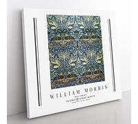 Peacock And Dragon By William Morris Exhibition Museum Classic Painting Canvas Wall Art Print Ready to Hang, Framed Picture for Living Room Bedroom Home Office Décor, 35x35 cm (14x14 Inch)