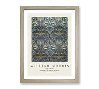Peacock And Dragon By William Morris Exhibition Museum Painting Framed Print | A4 Oak Framed Wall Art | Ready to Hang | Modern Animal Picture | Living Room Bedroom Lounge Office