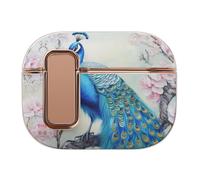 Peacock And Flowers Compatible with Airpod Pro 1/2 Case PC Scratch-Resistant Drop-Proof Protective Cover with Secure Buckle