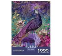 Peacock And Flowers Jigsaw Puzzles Puzzle for Adults Kids. 1000 Piece Great Gifts Challenge Toy Educational Games Home Decoration for Adults& Kids Age 14 Years Up 70x50cm/1000pcs