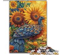 Peacock And Sunflower Jigsaw Puzzles for Adults Teenagers Jigsaws Puzzle, Relax Games Is Ideal As A Gift for The Whole Family (26x38cm)