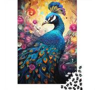 Peacock Art 1000 Piece Jigsaw Puzzle Paper for Adults Floral Pattern Focus Home Decor Relaxation 38x26cm/1000pcs