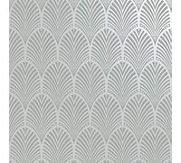Peacock Art Deco Geo Wallpaper Silver/Grey Holden 65230