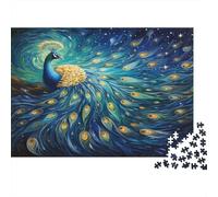 Peacock Art-Fantasy Cosmic Style Year in Pictures 1000 Piece with High Definition Print Personalised Jigsaws As Brain Teasers for Seniors And Winter Hobby 70x50cm/1000pcs