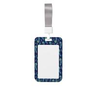 Peacock Bird Feathers Id Badge Holder with Detachable Neck Strap, Waterproof Vertical Name Card Holders, for Nurse Students Teachers Staff