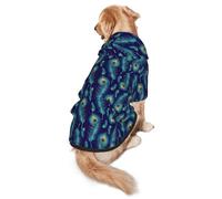Peacock Bird Feathers Print Dog Hoodie For Medium To Large Dogs, Warm, Soft, Breathable Sweatshirt, Easy To Wear Jumper For Winter And Fall, Pet Coat Pullover