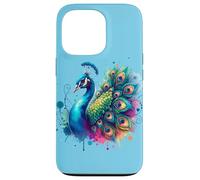 Peacock Bird Floral Botanical Art Exotic Nature Watercolor Case for iPhone 13 Pro