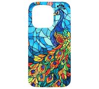 Peacock Bird with Stylized Sun Halo Case for iPhone 15 Pro