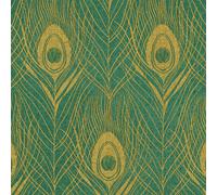 Peacock Birds & Feathers Wallpaper - Metallic & Glitter Effect - Various Designs